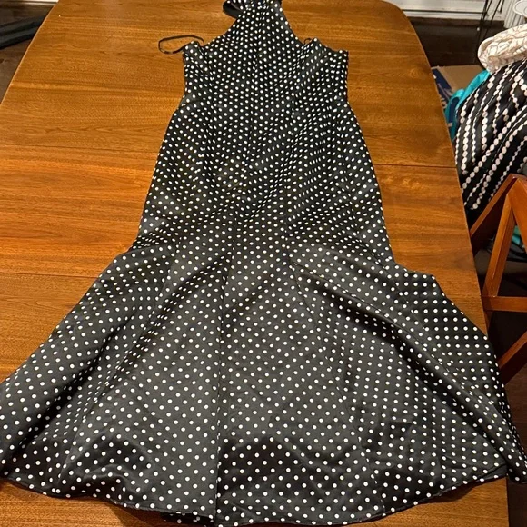 Jessica McClintock for Gunne Sax, Strapless Collared PolkaDot Holiday Party xmas - Picture 12 of 16